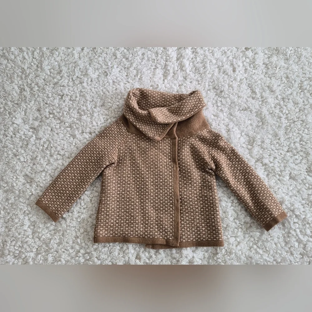 Banana Republic Italian Yarn Wool Cashmere M Cropped Cardigan Funnel Neck Office - Picture 5 of 14